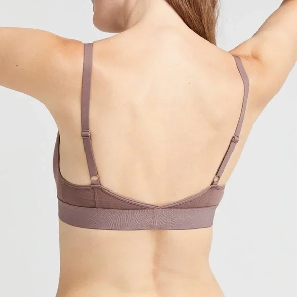 🔥RICHER POORER🔥WOMEN’S COTTON MODAL CLASSIC BRALETTE PLUM SMOKE COLOR L NWT - Picture 2 of 3